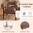 Modern Dining Chairs, Upholstered Teddy Fabric Kitchen Side Chairs With Curved Backrest, Solid Wood Legs For Dining Room, Living Room, Reception-136296921