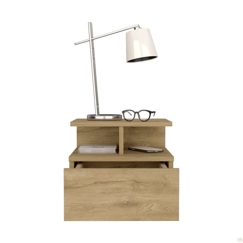 Table de chevet flottante Flopini, un tiroir, Beige
