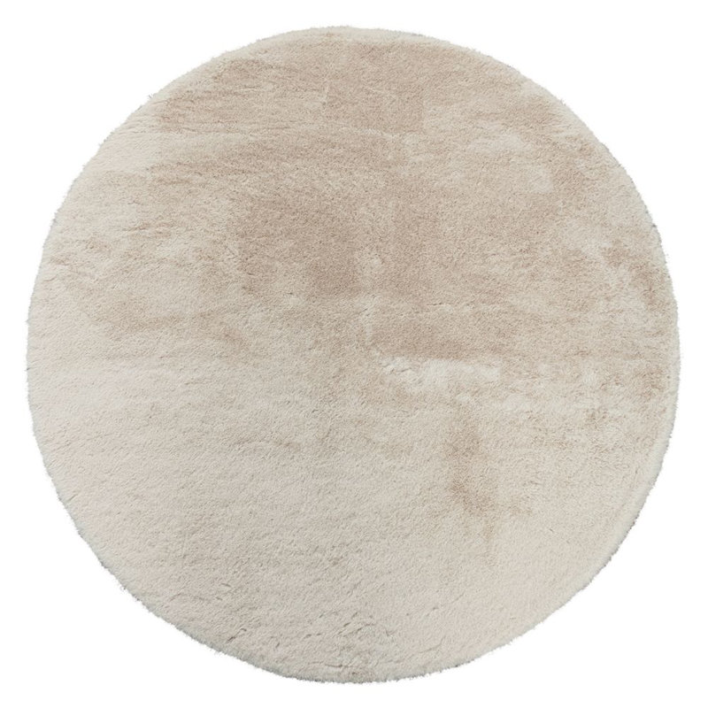 Anarsija Solid Colour Shag Area Rug, Round 120cm