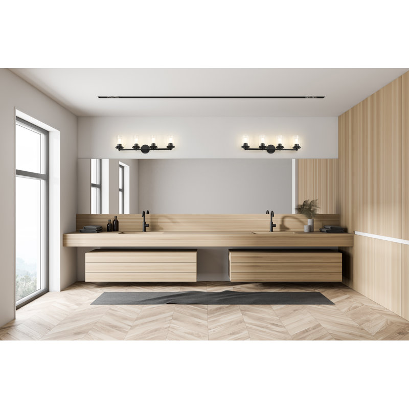 Éclairage pour meuble-lavabo à 4 lumières Cheetham, Noir mat