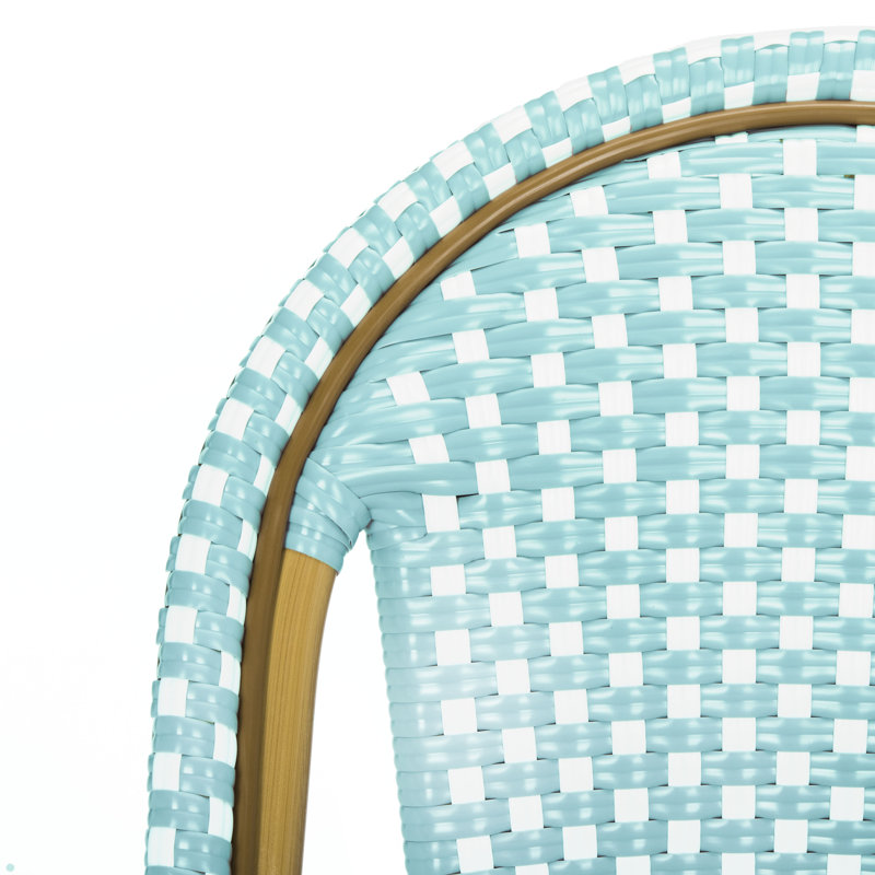 Chaise d'appoint de patio en osier / rotin Casidy, Sarcelle