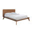Lit plateforme double en bois de noyer massif, style transitionnel Mid-Century, tête de lit à panneau, pieds fuselés, lit en bois de style moderne prêt pour le matelas, angle-129632244