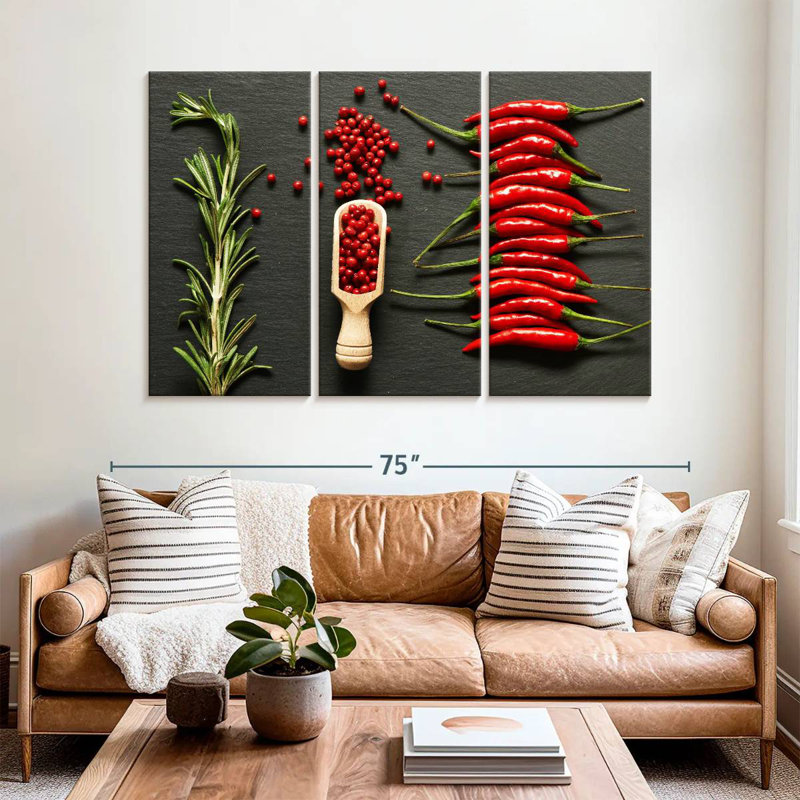 Yarlin Chili And Rose Peppers, 42" H x 65" W