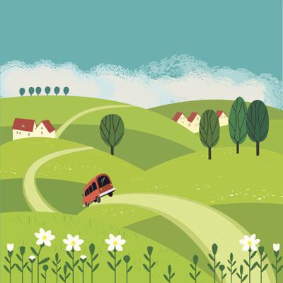 Paysage champêtre - impression sur toile tendue