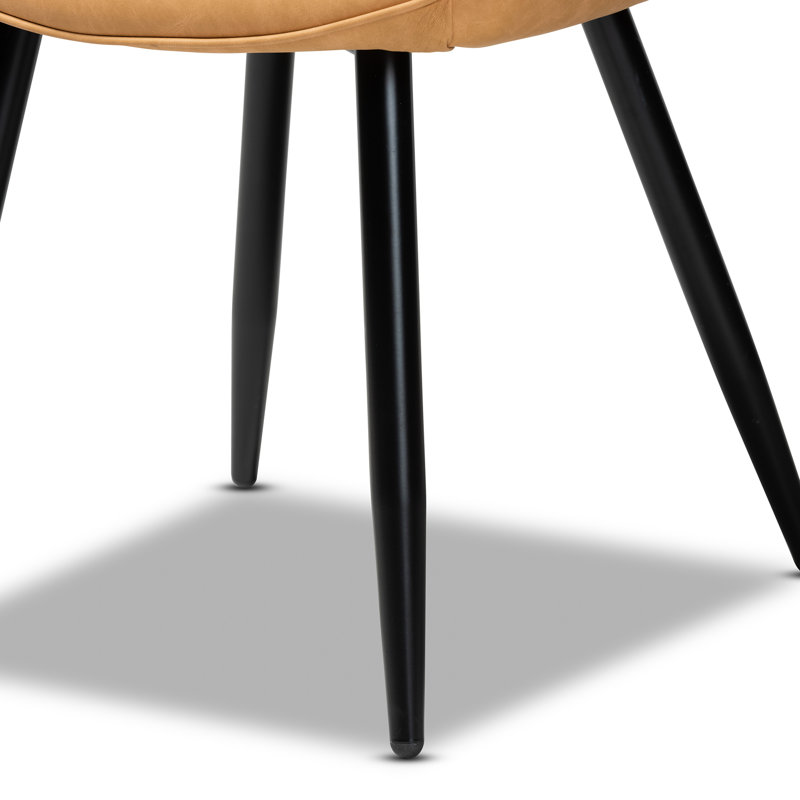 Chaise avec accoudoirs rembourrée Holst, Brun clair
