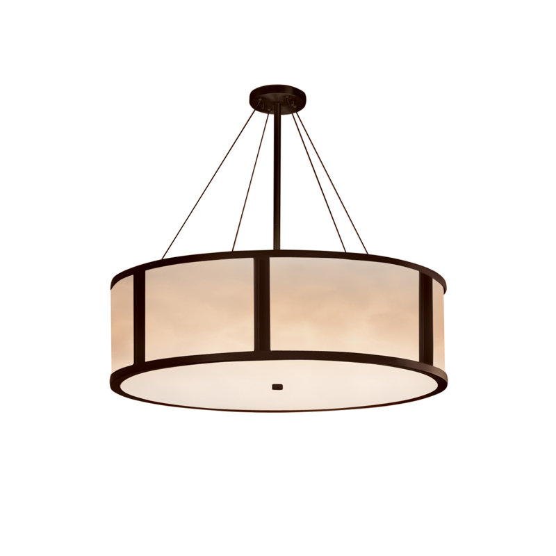 Brey 8 - Light Drum Pendant, Dark Bronze, 12" H x 36" W x 36" D