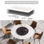 Table de salle à manger 58,71 "avec plateau en pierre artificielle - cadre en métal noir 6 places 31,5" tourne-disque statique statique moderne