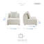 Chaise sans accoudoirs moderne et contemporaine Hoskin de 37,5 po avec revêtement en chenille, mousse haute densité sur ressorts ensachés, coussin carré inclus