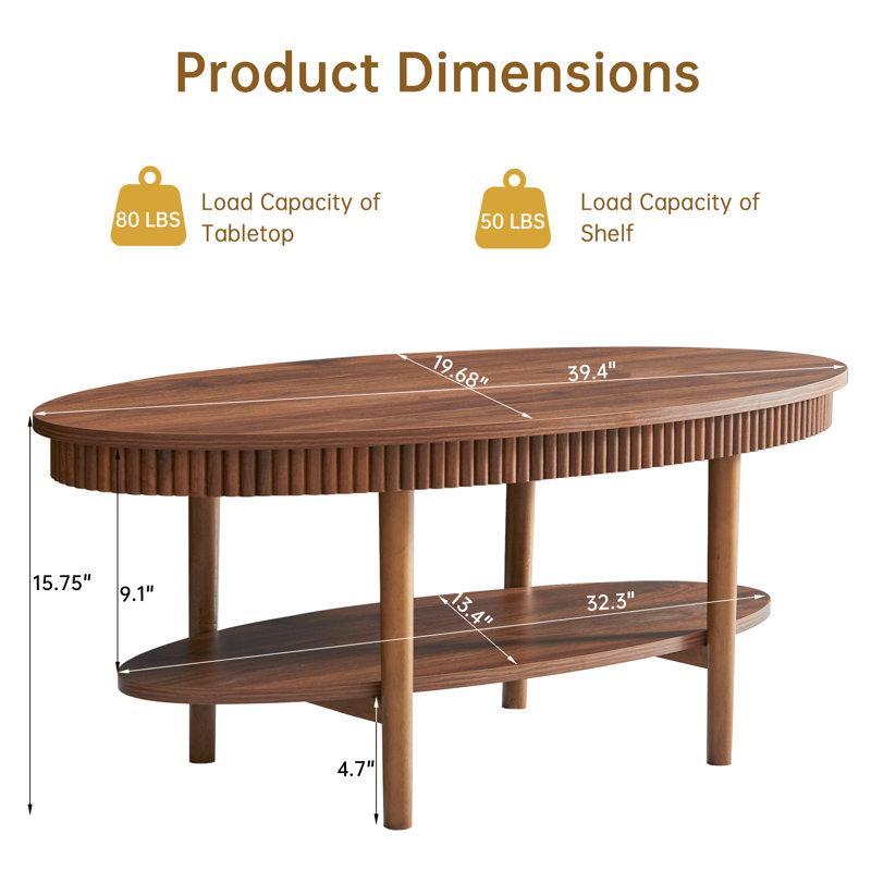 39.4" Oval Coffee Table