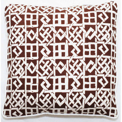 Modern Lattice Geometric Cotton Blend Reversible Throw Pillow