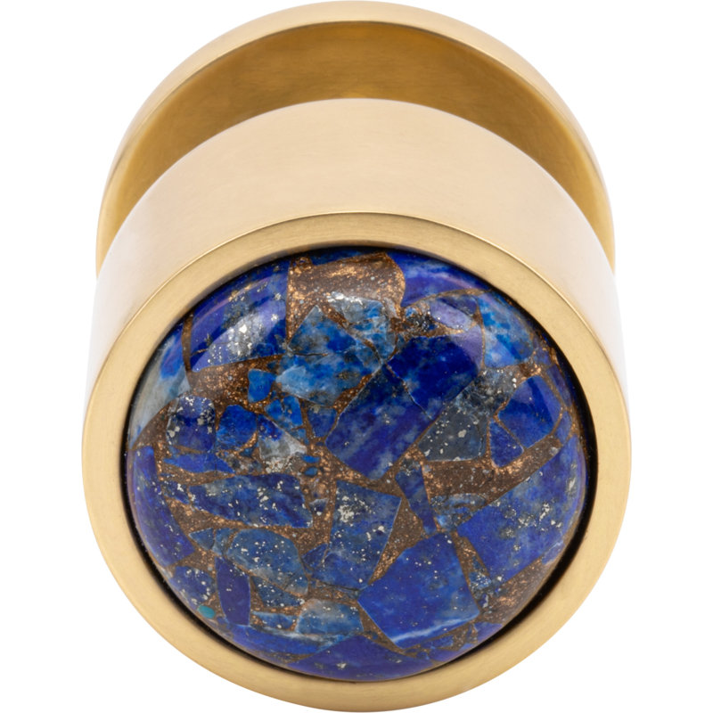 Firesky Diameter Knob, Polished Brass, Mohave Lapis, 1 1/8"