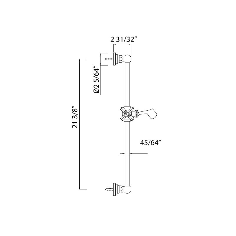 San Giovanni 21" Slide Bar, Satin Nickel