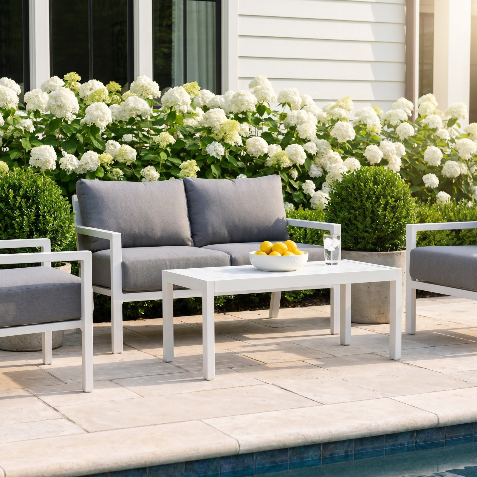 Zella 4 - Person Patio Seating Group, White