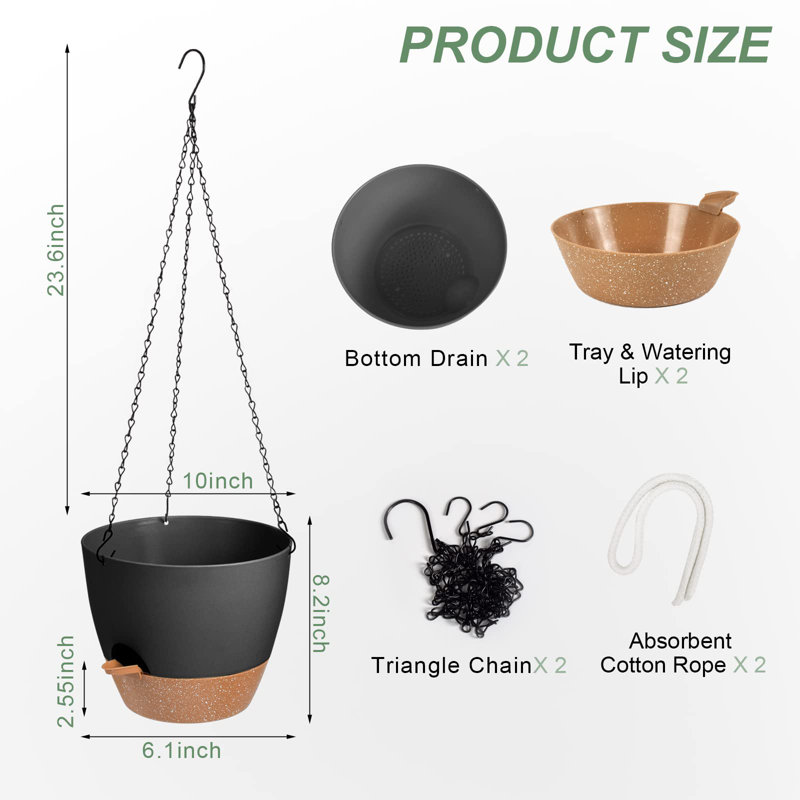 Hanging Planter, Black
