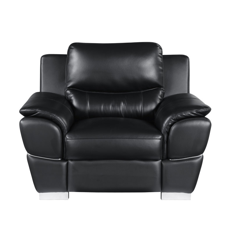 Chaise en cuir véritable, Noir