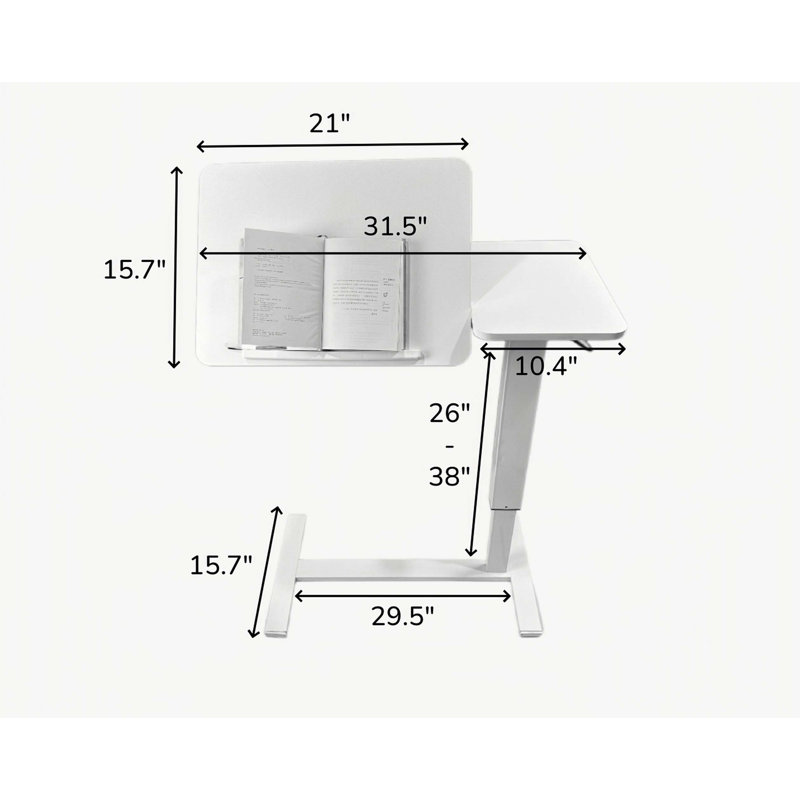 Overbed Bedside Desk Mobile Rolling Laptop Stand Tilting Overbed Table With Wheels Height Adjustable Tray Table For Laptop Bed Sofa Side Table