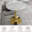 Table basse ronde à effet marbre 27,6 po avec plateau texturé gris clair et base dorée-830419822