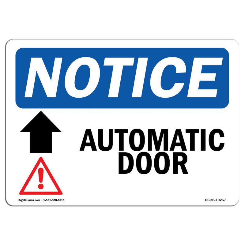 Automatic Door up Arrow Sign