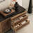 Solid Red Oak TV Stand with Burl Veneer-209481589