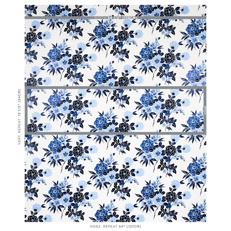 Valentina Floral Wallpaper, Blue