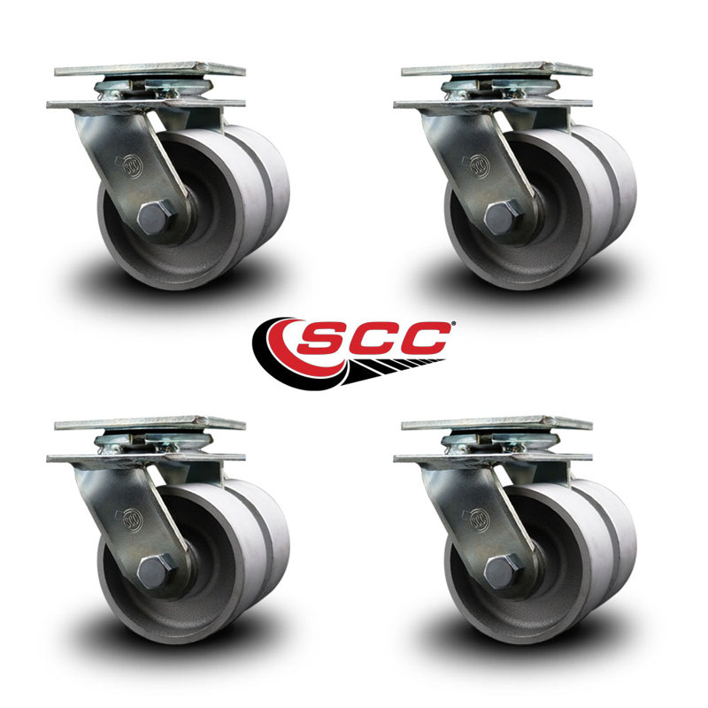 Ensemble de roulettes pivotantes doubles 4 pouces avec roulettes doubles