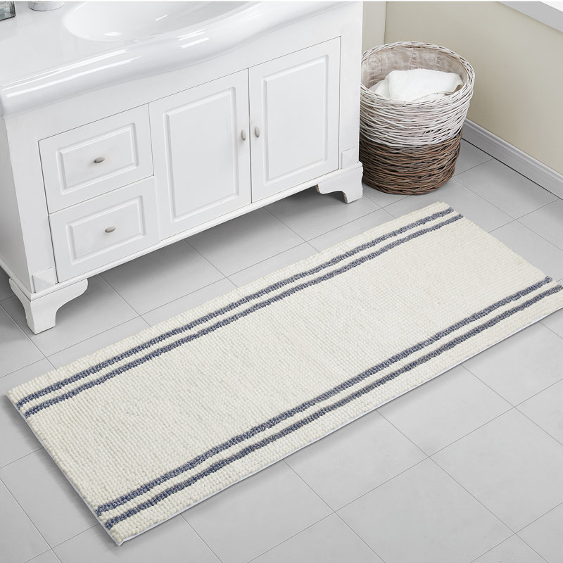 Tapis pour salle de bain Harriett, Blanc