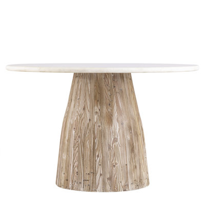 Natural Wood Dining Table With Marble Top