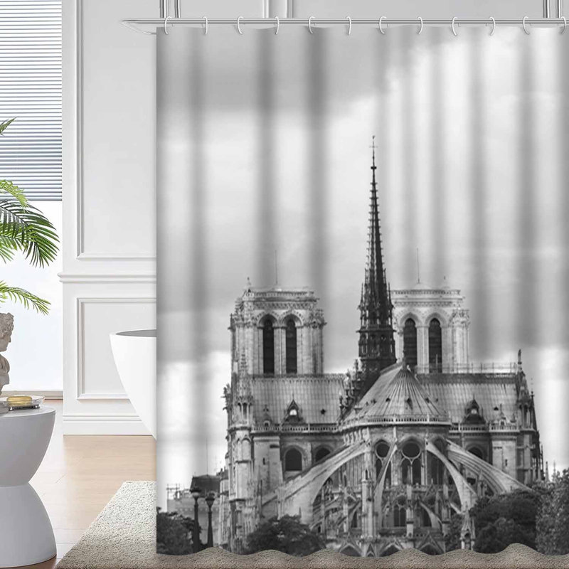 Rideau de douche Paris avec 12 crochets Paris, L 72 po x l 72 po