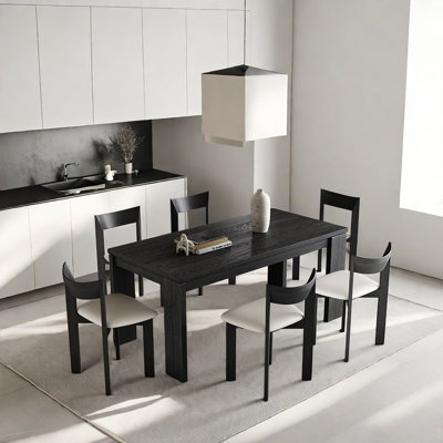 Modern simple black dining table sets.