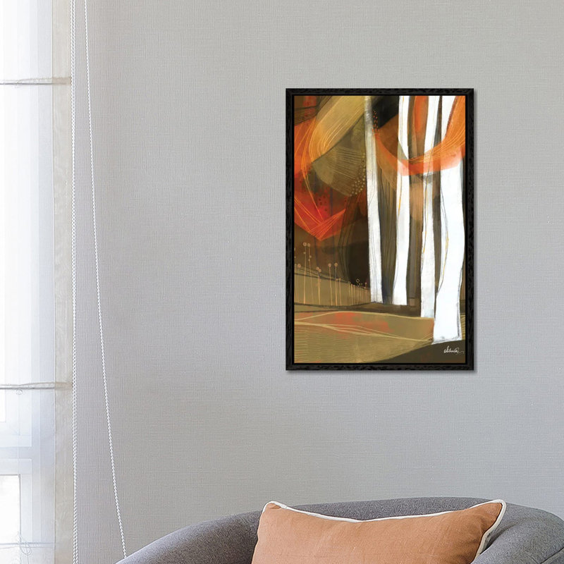 Ethereal Fall Forest 1 Piece Wall Art on Canvas, 66.04 cm H x 45.72 cm W, Black Floater Framed
