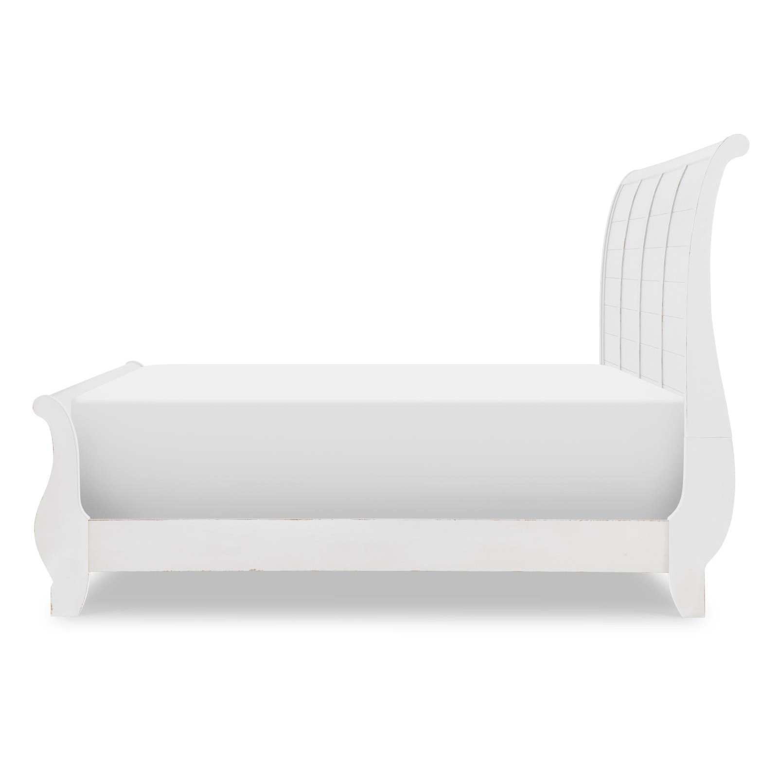 Country Living Sleigh Bed, White, King