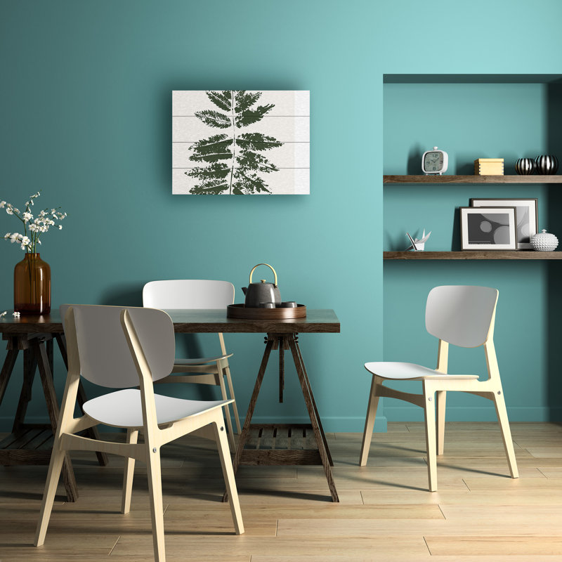 Kubistika  Oak Leaf Print  Wood Slat Art, H 12 po x l 16 po