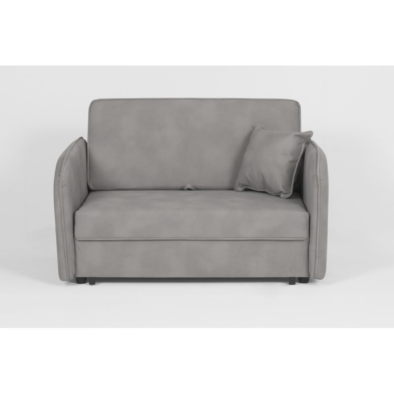 2 Seater Fabric Sofa Bed, Silver