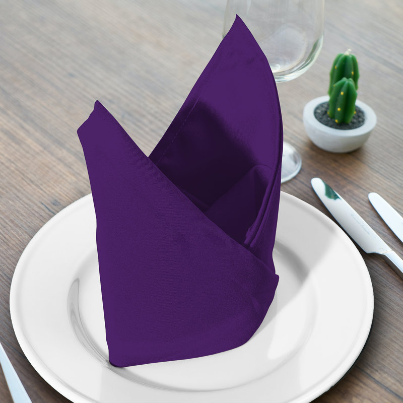 Purple Cotton Blend 18x18 Cloth Napkins Set of 12
