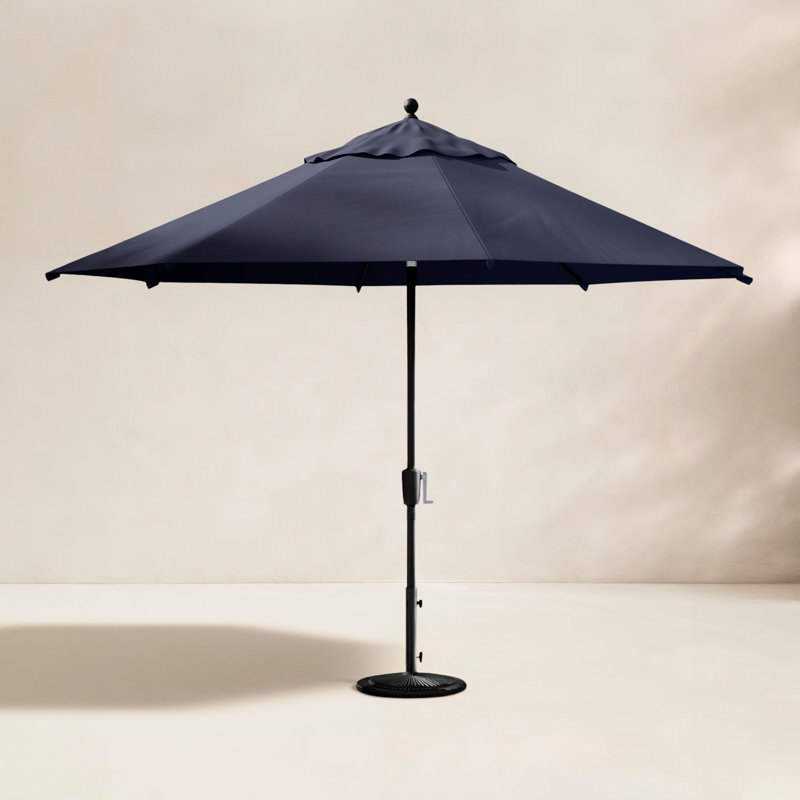Parasol incliné à bouton-poussoir 11 'Laonceston, Bleu ciel, Noir