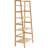4-Tier Bamboo Ladder Shelf, Rattan Shelf, Trapezoid Open Bookcase, Display Storage Rack Organizer, Freestanding Flower Plant Stand, Ladder Bookshelf Ideal For Bathroom, Bedroom, Office, Study, Natural