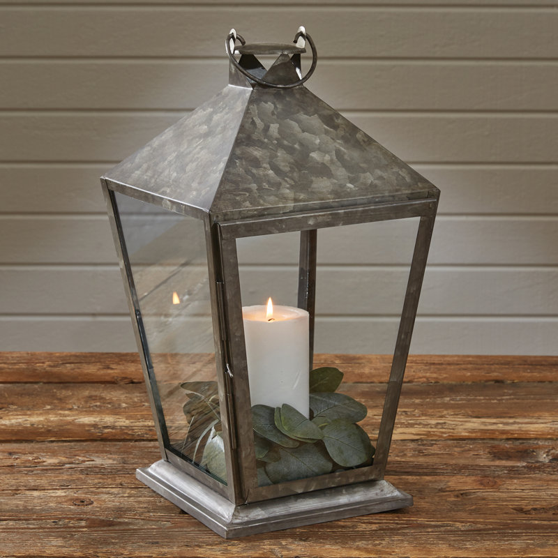 Grande lanterne rouge carrée Red Barrel Studio®, gris
