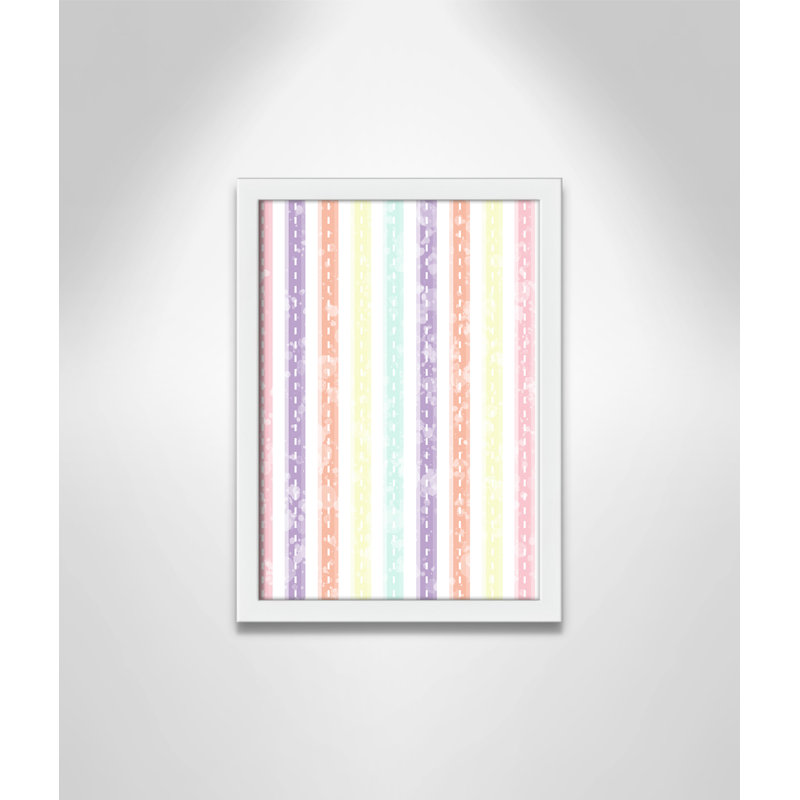 Adhésif décoratif Whimsical Stripe, H 15 po x l 11 po x P 1,1875 po, Encadré de boîte blanc