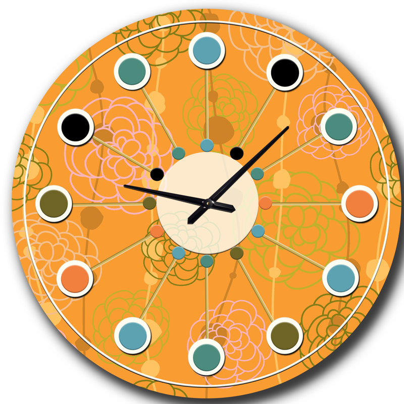 Horloge murale rétro Mid-Century, Moyenne