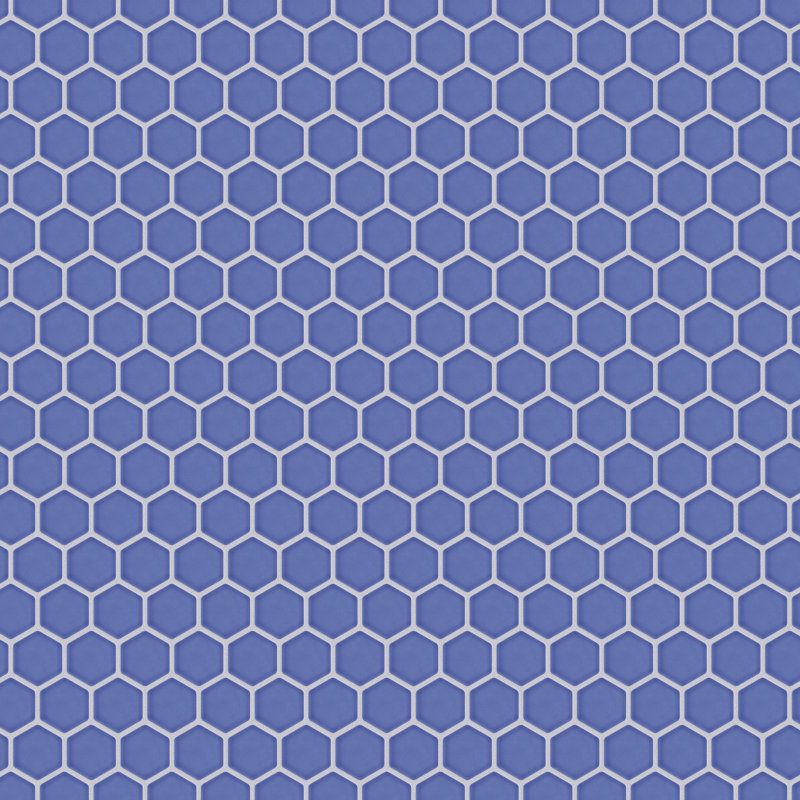 Tribeca 2" Hex Glossy 11-1/8 " x 12-5/8 " Porcelain Mosaic Floor & Wall Tile, Periwinkle