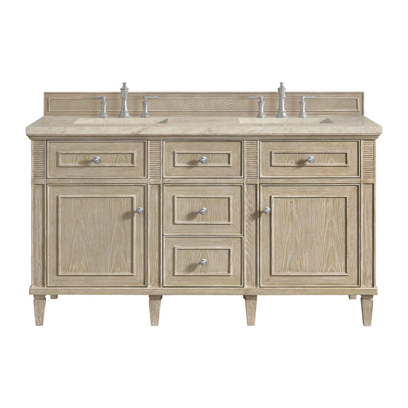 Lorelai 60'' W Double Vanity, Whitewashed Oak, Tajnar Eclos