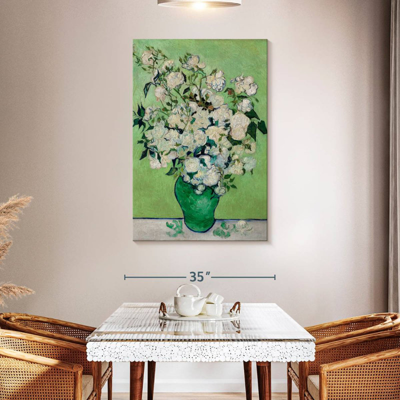 Harnek un vase de roses, H 48 po x l 32 po