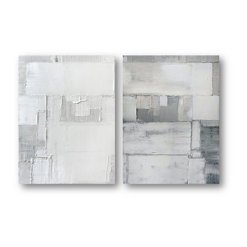 «White Out Set» par John Beard - reproduction d'artiste sur toile, Cadre flottant noir, H 36 po x l 48 po x P 3 po