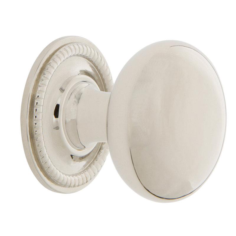 Nostalgic Warehouse New York Brass 1 3/8" Cabinet Knob with Rope Rose, Polished Nickel