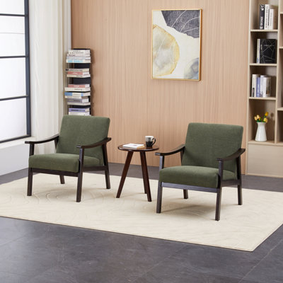 Fauteuil rembourré d'inspiration médiévale avec dossier haut (vert antique), pieds rembourrés en bois massif, fauteuil de lecture de loisirs convenant au salon ou à la chambre à coucher.
