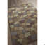 Tapis mosaïque rustique moderne en laine touffeté à la main brun, vert, mauve, doré, brun clair et bleu Bartz-990560191