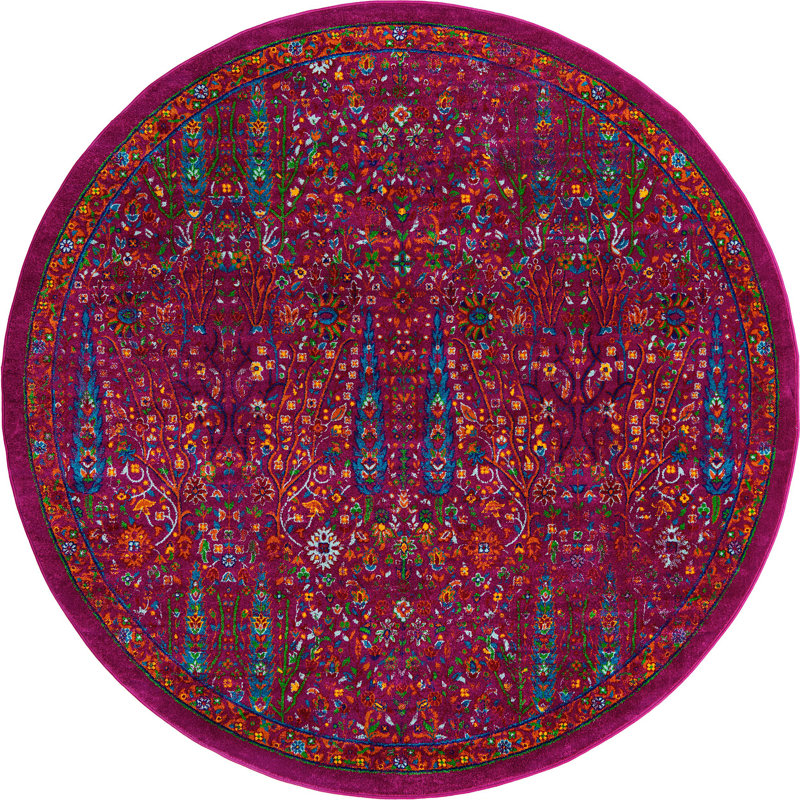 Floral Indoor Rug, Round 7'10"