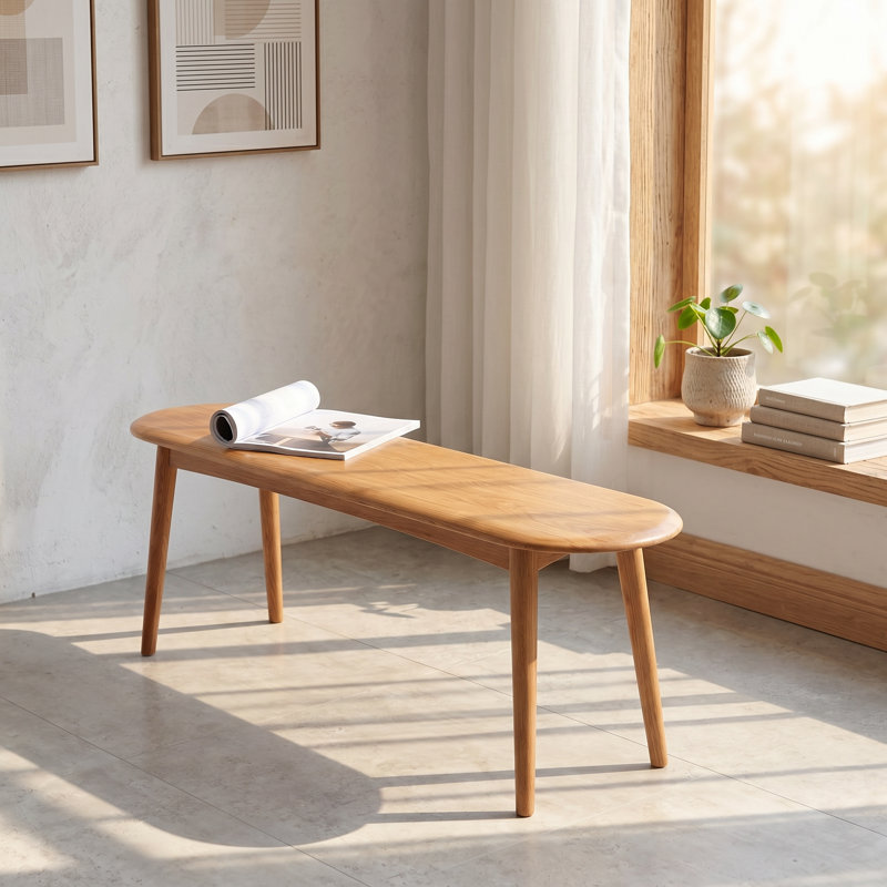  Banc en bois Passendale Kabree, H 16,14 po x l 47,24 po x P 11,81 po, Chêne