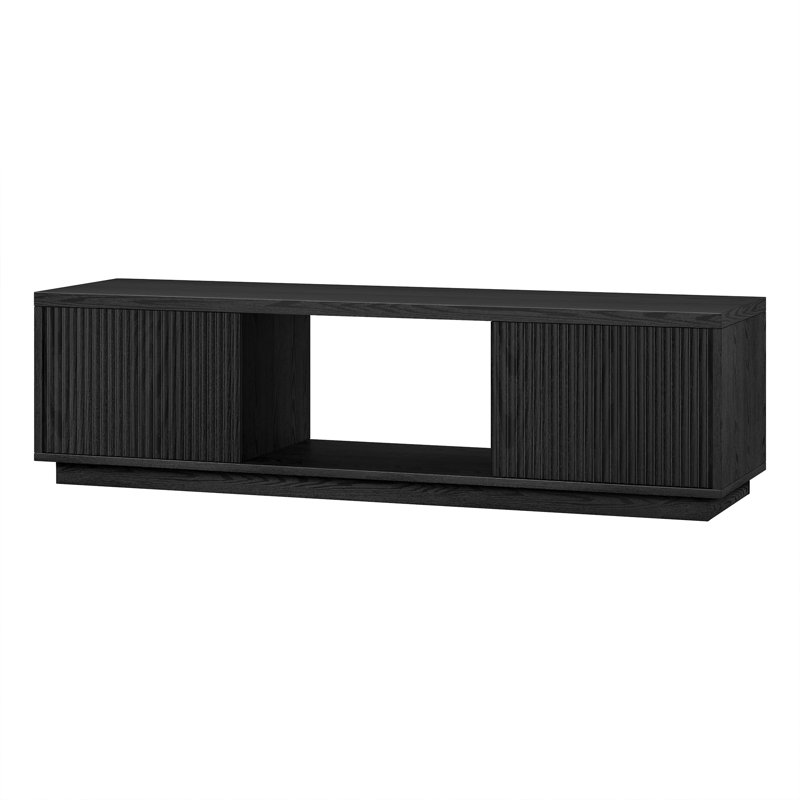Meuble télé Cevennes, H 16 po x L 15,75 po x l 69,63 po, Grain noir