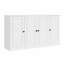 Meuble télé 100% bois massif, console de 65 po de large avec portes à panneau surélevé et rangement-696872971